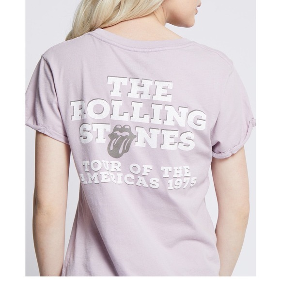 Recycled Karma Rolling Stones US Tour 1975 Vintage Graphic Band Tee distressed M - Picture 2 of 10